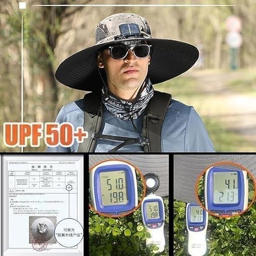 2025 New Solar Fan Outdoor Fishing Hat-Solar Sun Protection Sun Hat With Fan Solar Fan Hat Dual Power Supply Fan Outdoor Fan Solar Powered Outdoor Fishing Hat