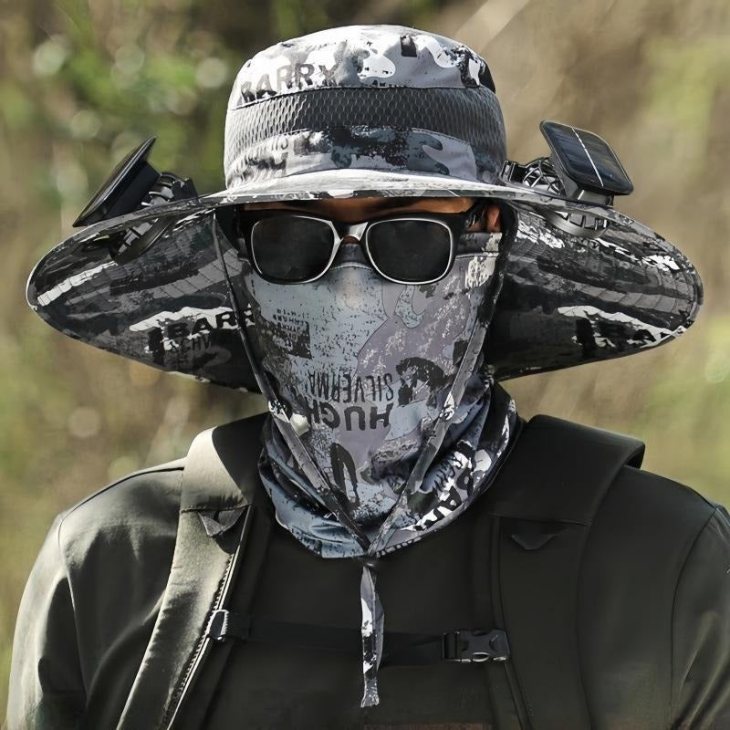2025 New Solar Fan Outdoor Fishing Hat-Solar Sun Protection Sun Hat With Fan Solar Fan Hat Dual Power Supply Fan Outdoor Fan Solar Powered Outdoor Fishing Hat