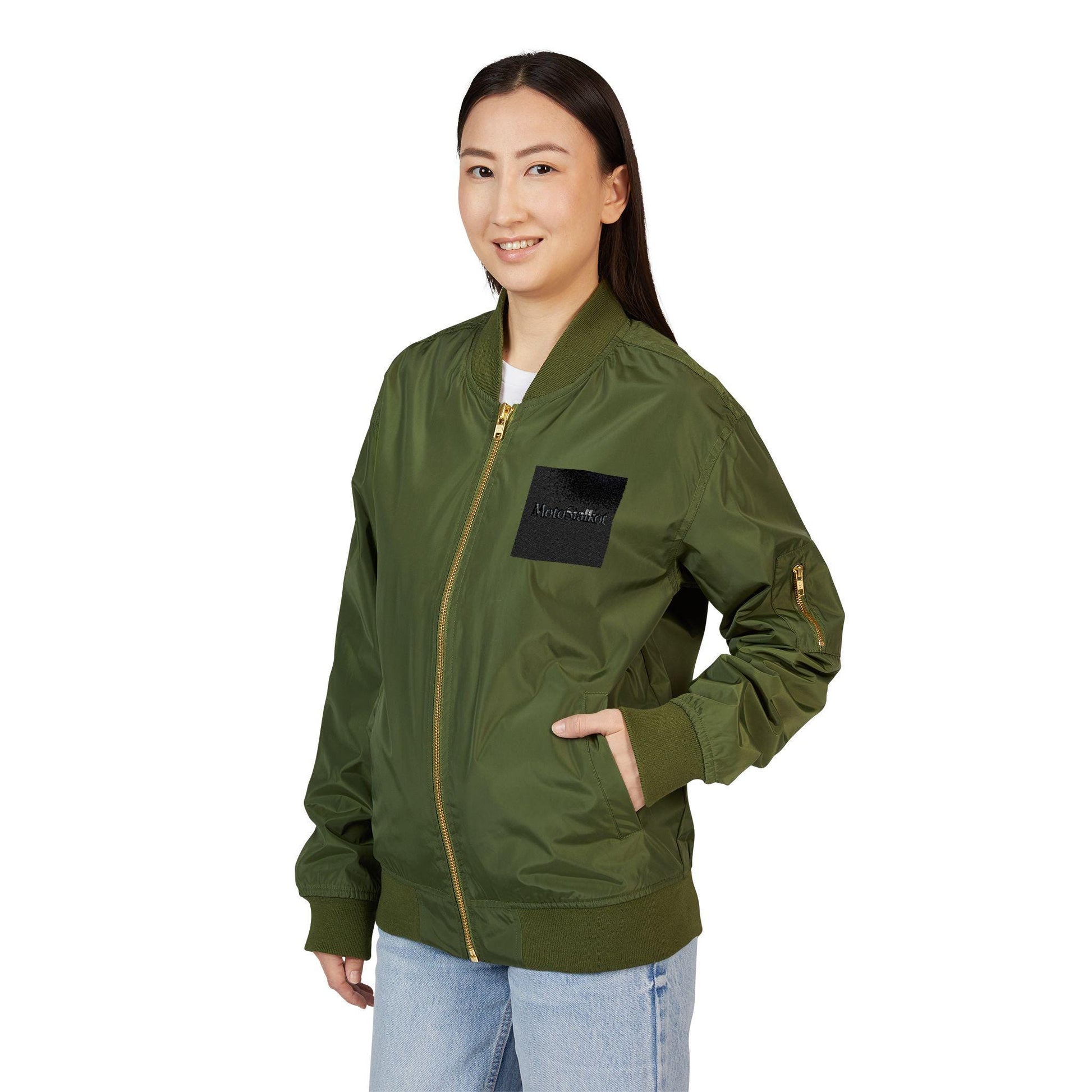 Eco-Friendly Embroidered Bomber Jacket, Stylish Unisex Outerwear, Sustainable Fashion, Gifts for Eco-Conscious, Casual Streetwear