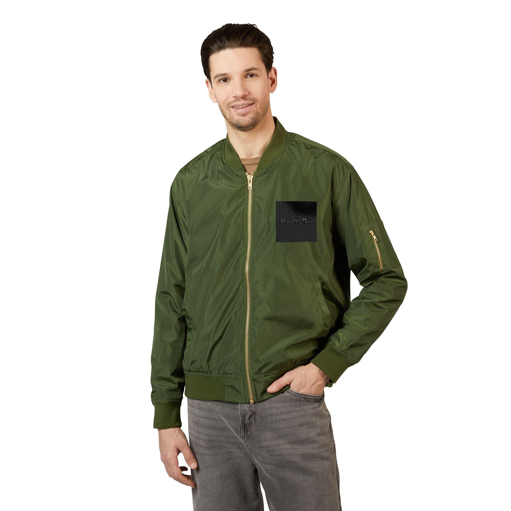 Eco-Friendly Embroidered Bomber Jacket, Stylish Unisex Outerwear, Sustainable Fashion, Gifts for Eco-Conscious, Casual Streetwear